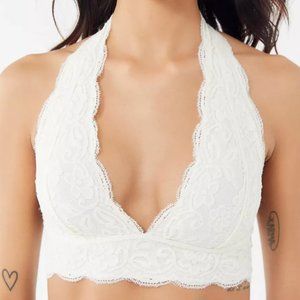Urban Outfitters Lace Halter Bralette (ivory+blue)